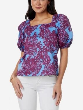 Lilly Pulitzer Torrey Short Sleeve Stretch Top with Tie Back size 8